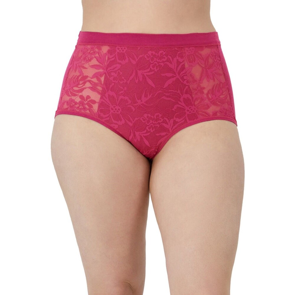 Bali Women's Breathe Lace High Rise Brief Panty - Medium